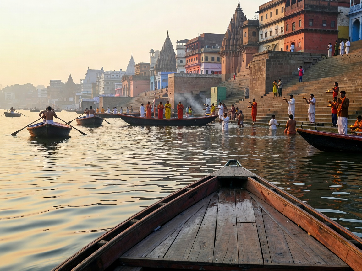 Varanasi River Ganges Boat View